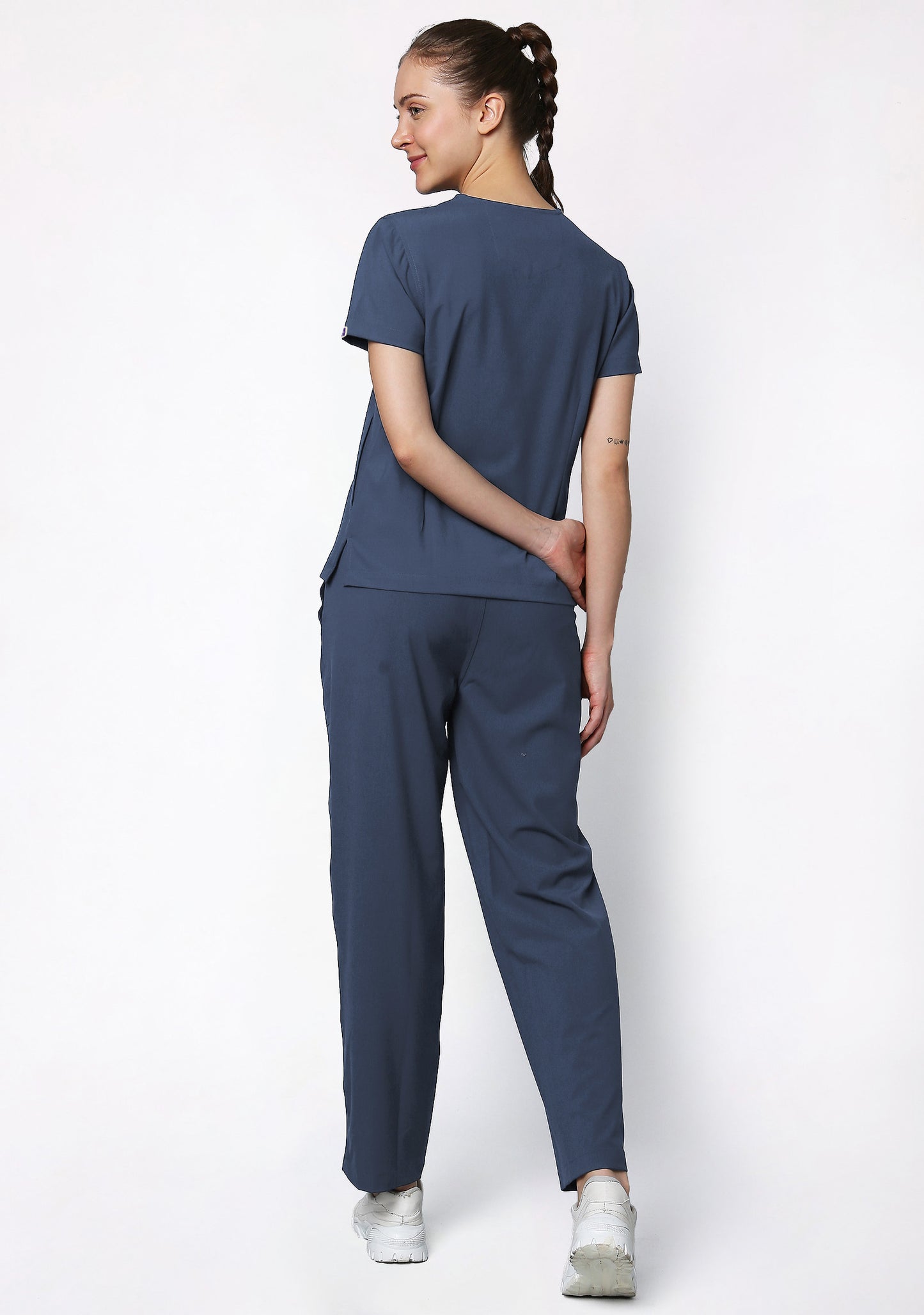 Ecoflex Women's V-neck (Steel Grey) Active Scrub 1