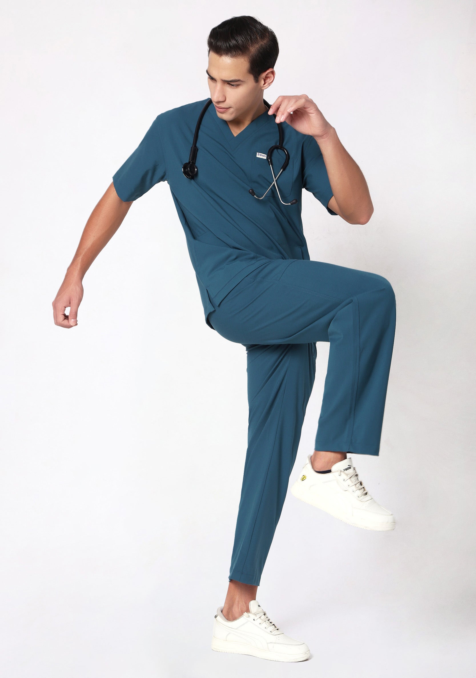 ecoflex™ Men's V-Neck (Forest Green) Scrub.