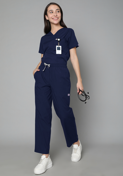 LUNAIN Navy Blue Scrub Suits for Doctors, Dentists and Healthcare  Professionals (Unisex)