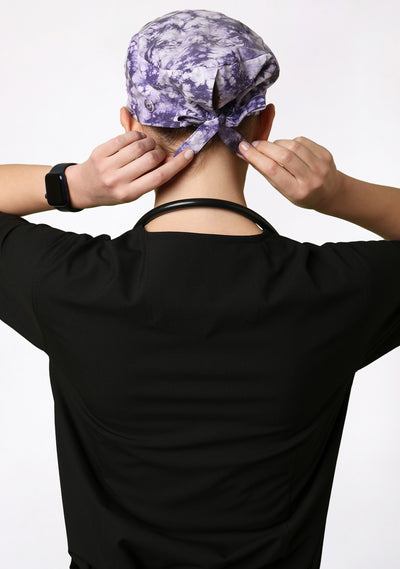 Printed Unisex (Tie & Dye Purple) Scrub Cap - Pack of 2