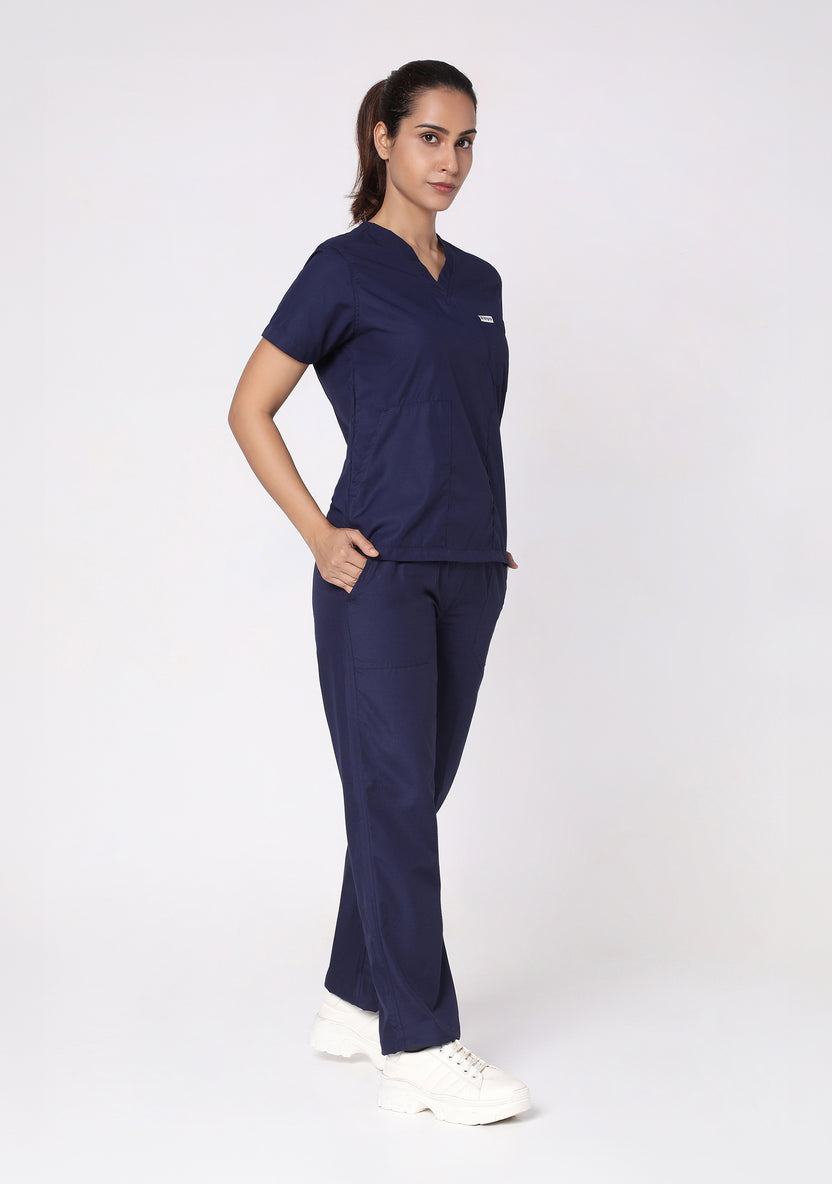 Classic Women's V-Neck (Navy) Scrub