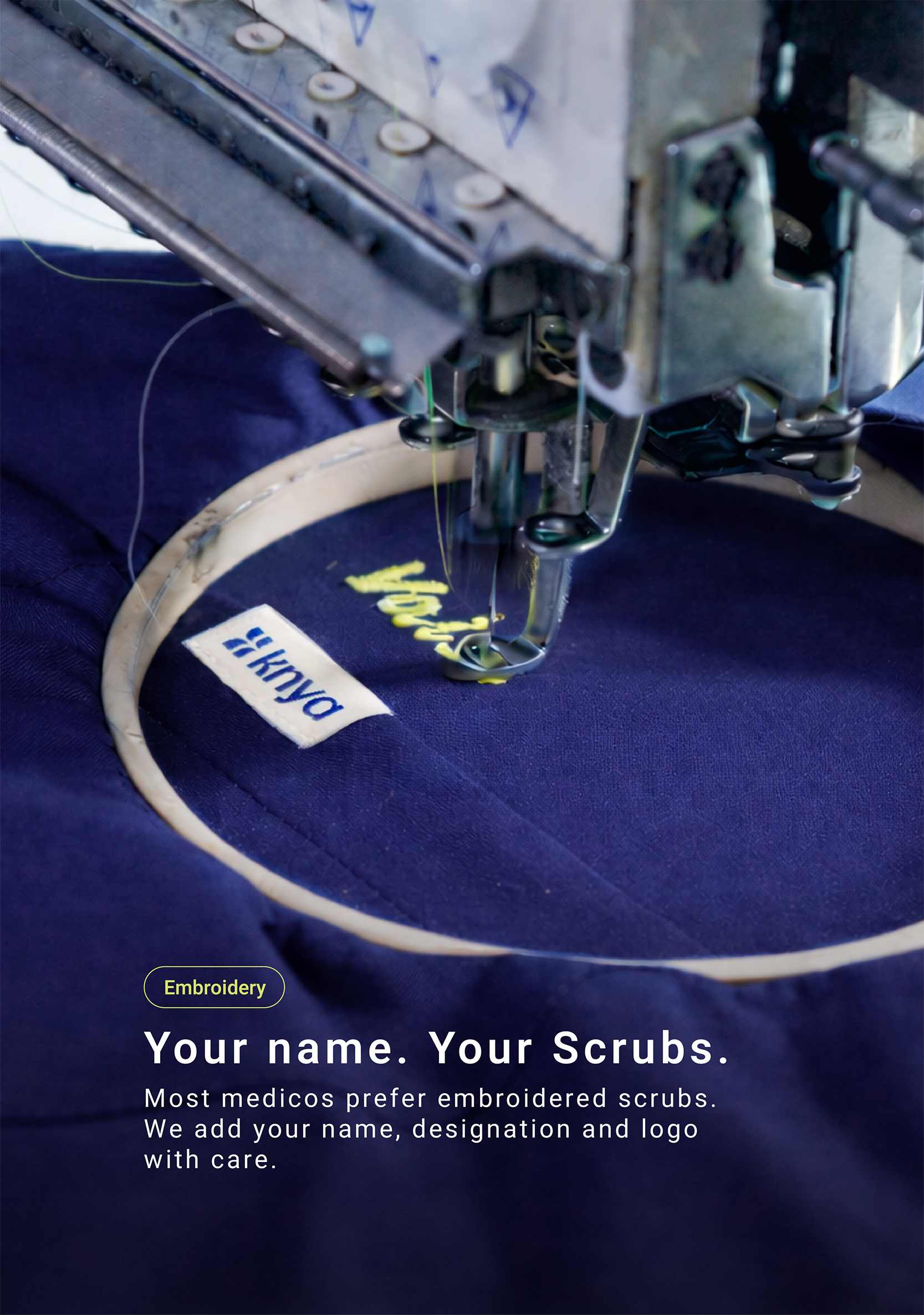 Classic Men's Mandarin Collar (Navy) Plus Size Scrub