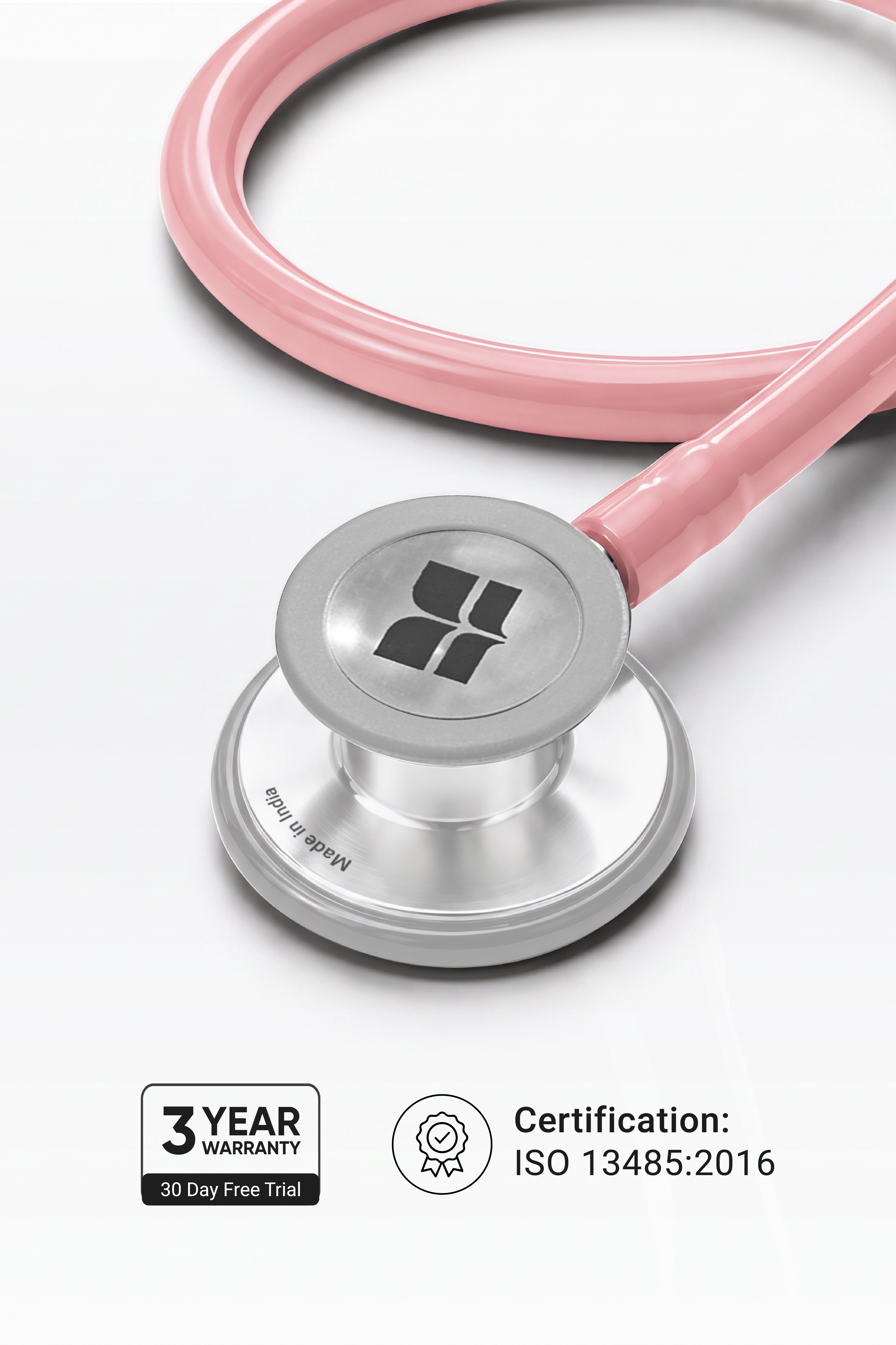 6sense (Baby Pink), Steel Finish Stethoscope
