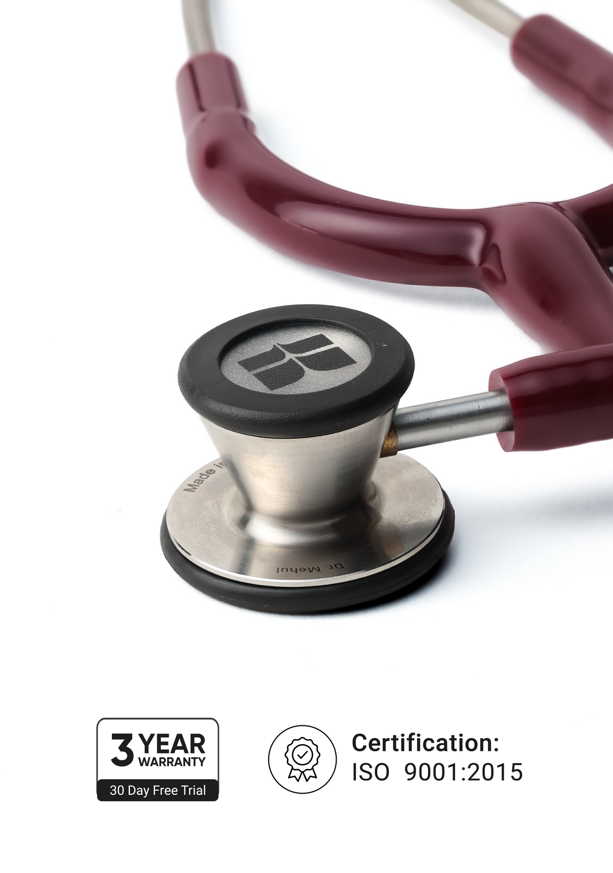 6sense Paeds (Maroon), Steel Finish Stethoscope