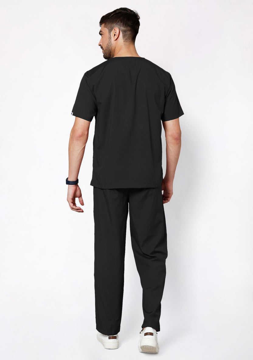 Classic Men's V-Neck (Black) Scrub