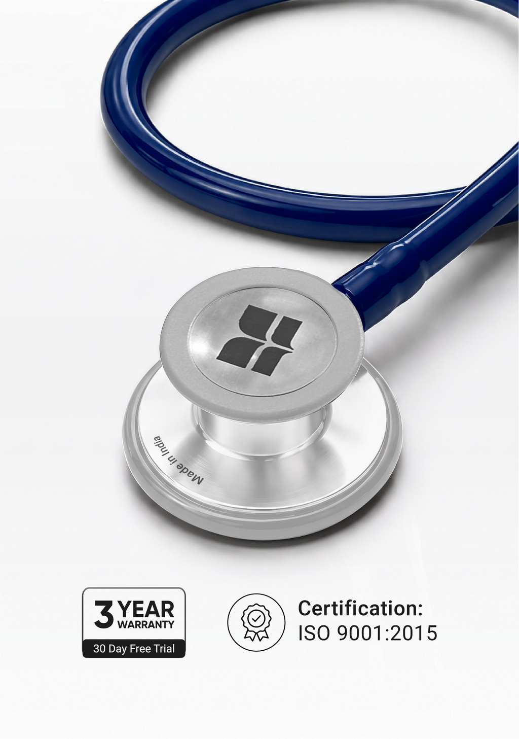 6sense (Navy), Steel Finish Stethoscope