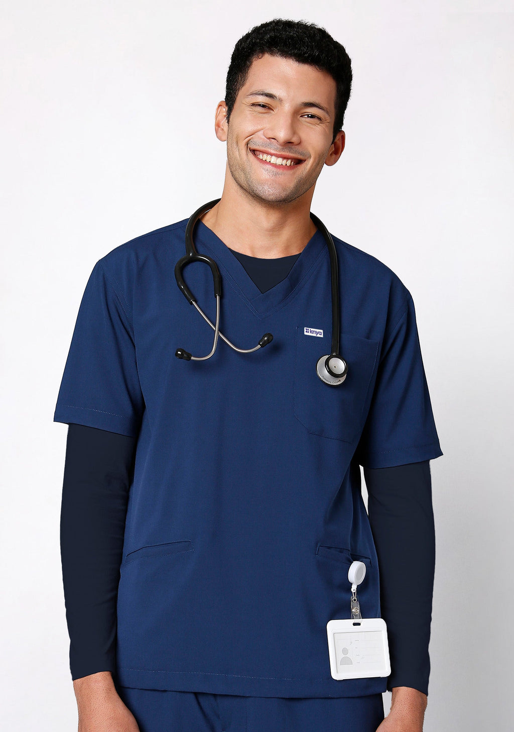 Supersoft Men's L/S (Navy) Plus Size Underscrub