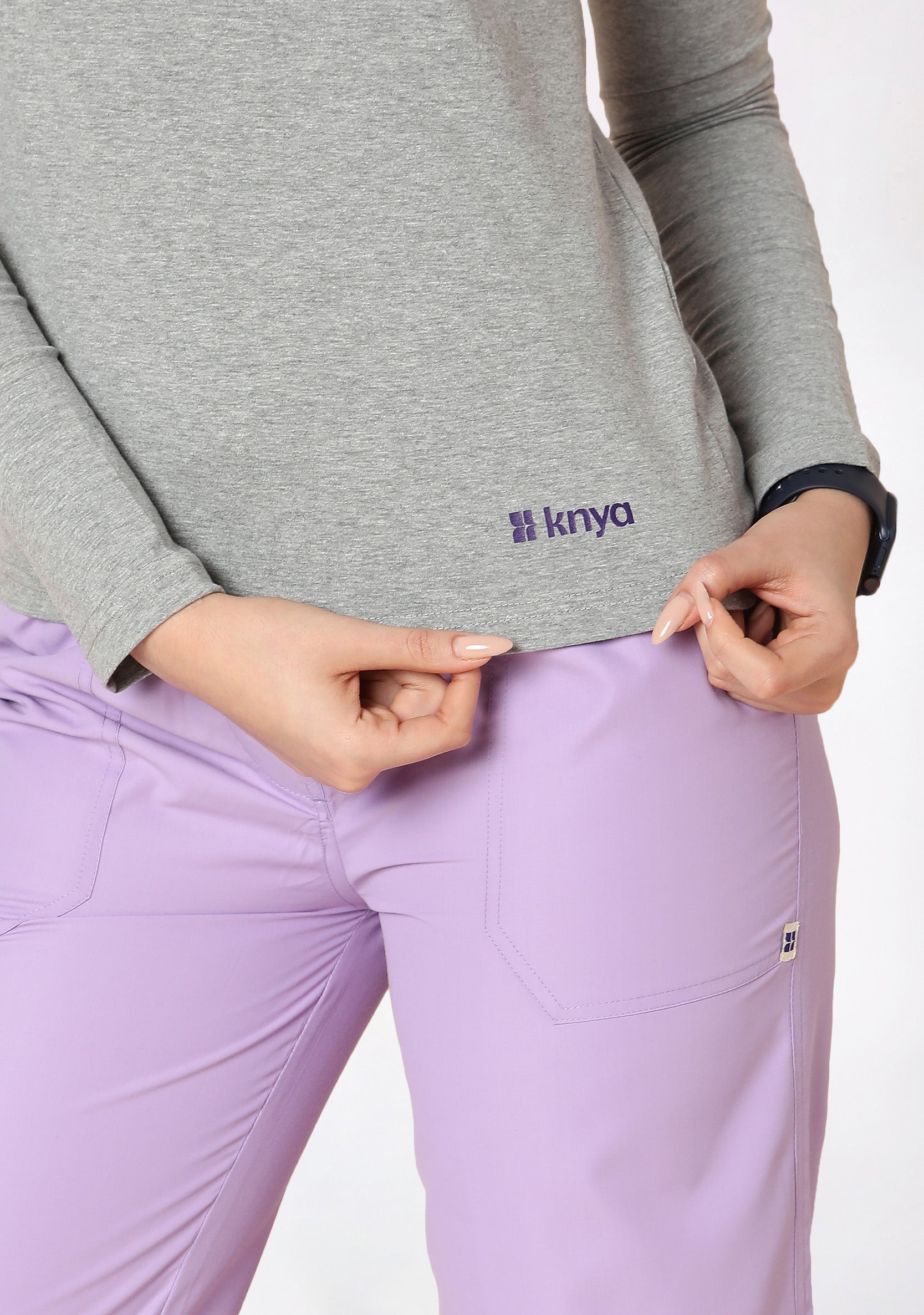 Supersoft Women's L/S (Grey) Plus Size Underscrub