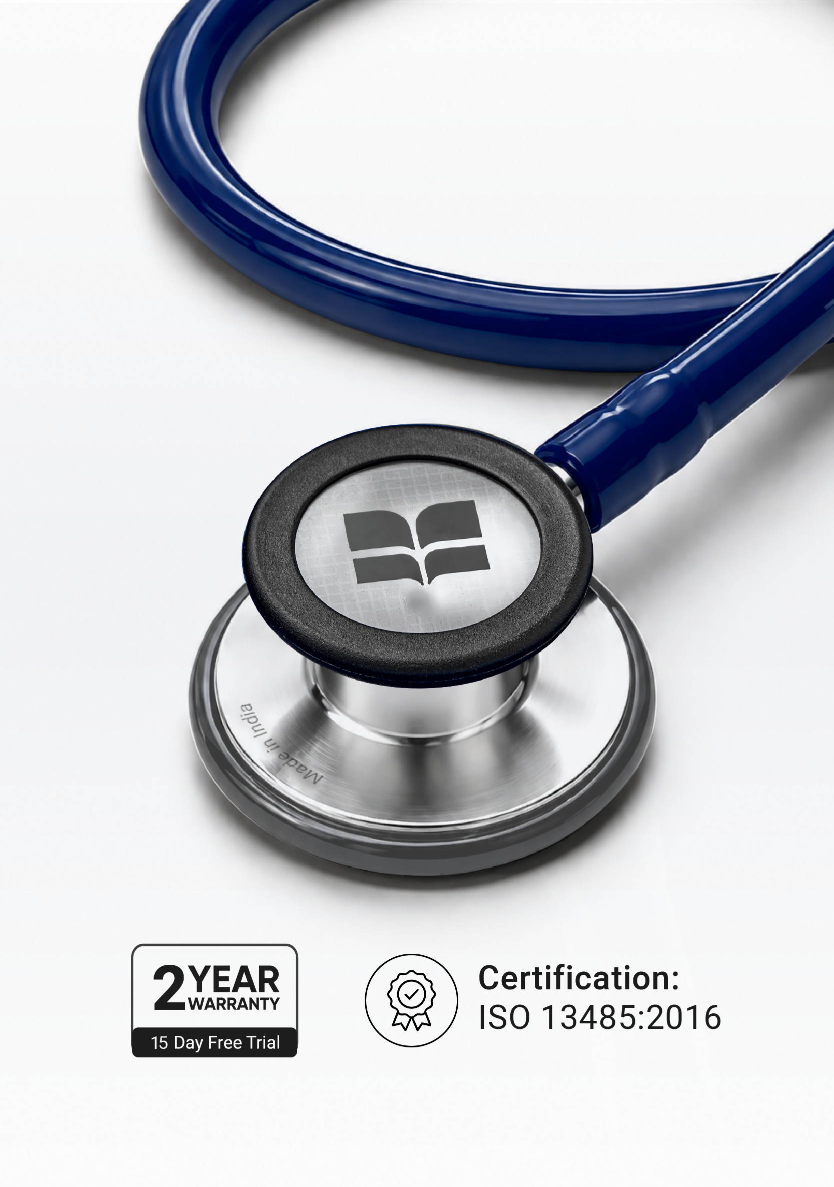 6sense Lite (Navy), Steel Finish Stethoscope