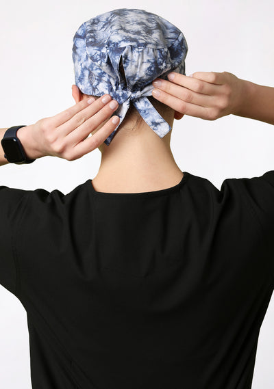 Printed Unisex (Tie & Dye Blue) Scrub Cap - Pack of 2