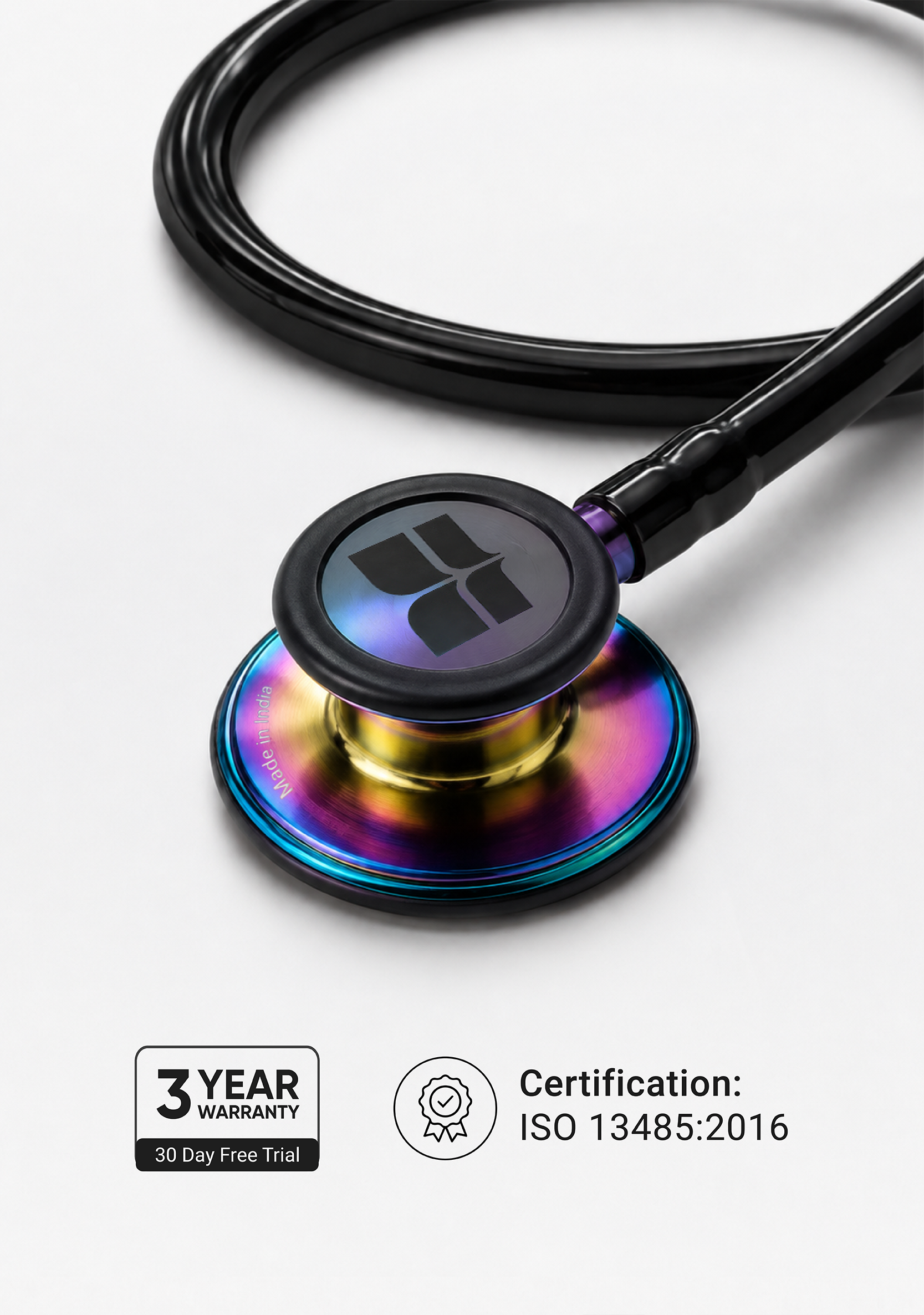 6sense (Black), Rainbow Finish Stethoscope