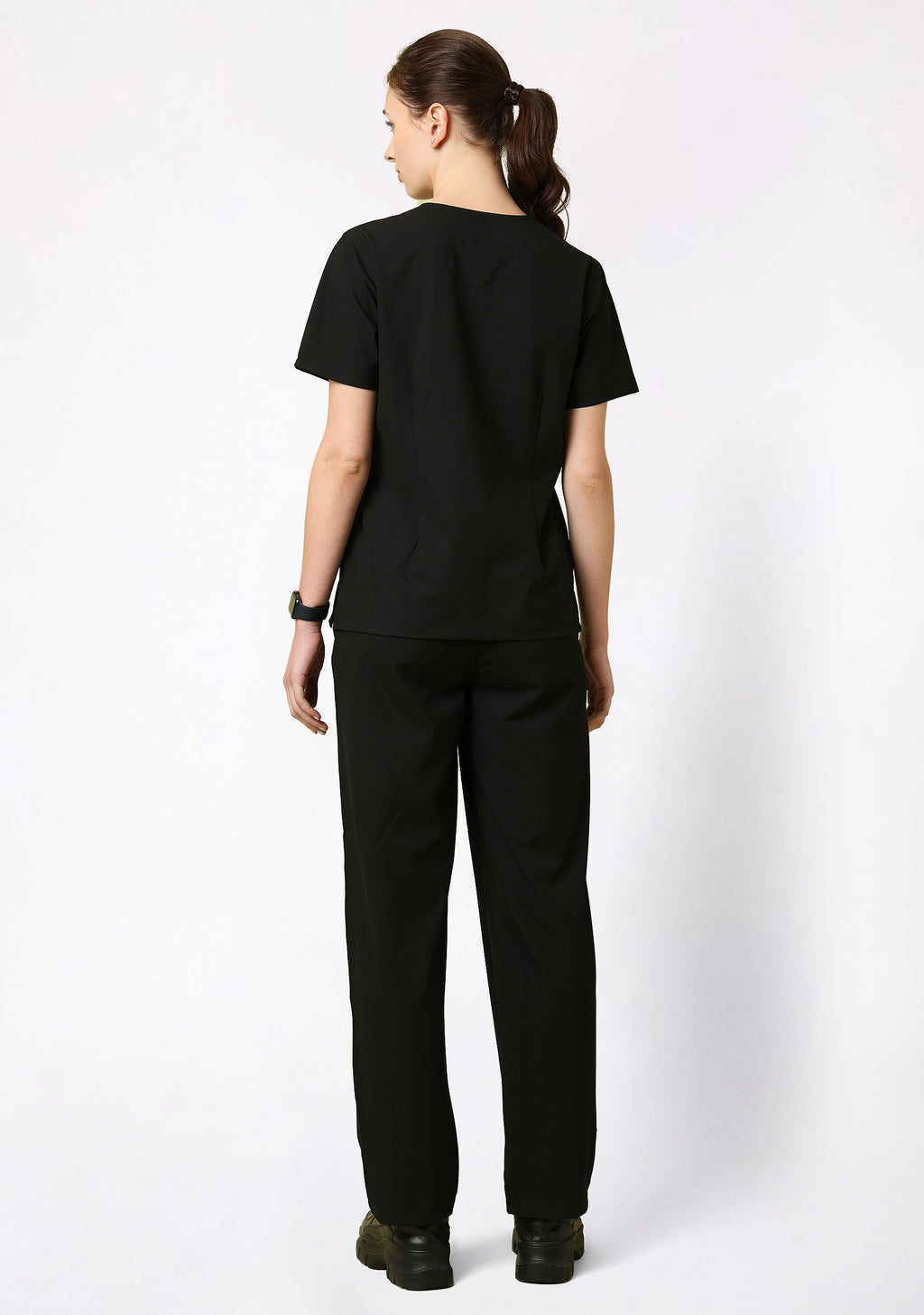 ecoflex™ Women's V-Neck (Black) Scrub