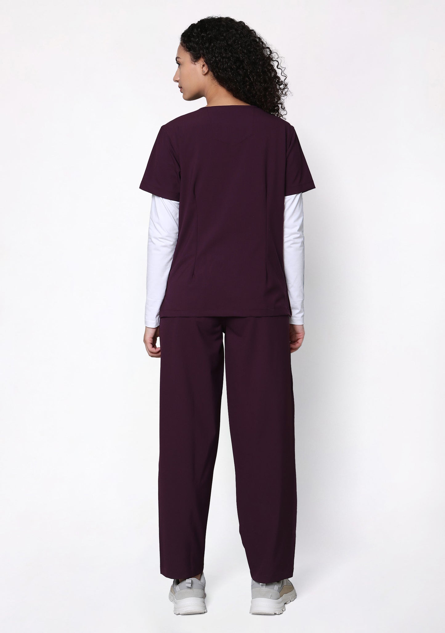 Ecoflex Women's V-neck (Wine) Active Scrub 2