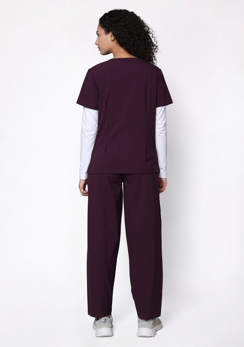 ecoflex™ Women's V-Neck (Wine) Scrub