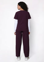ecoflex™ Women's V-Neck (Wine) Scrub.