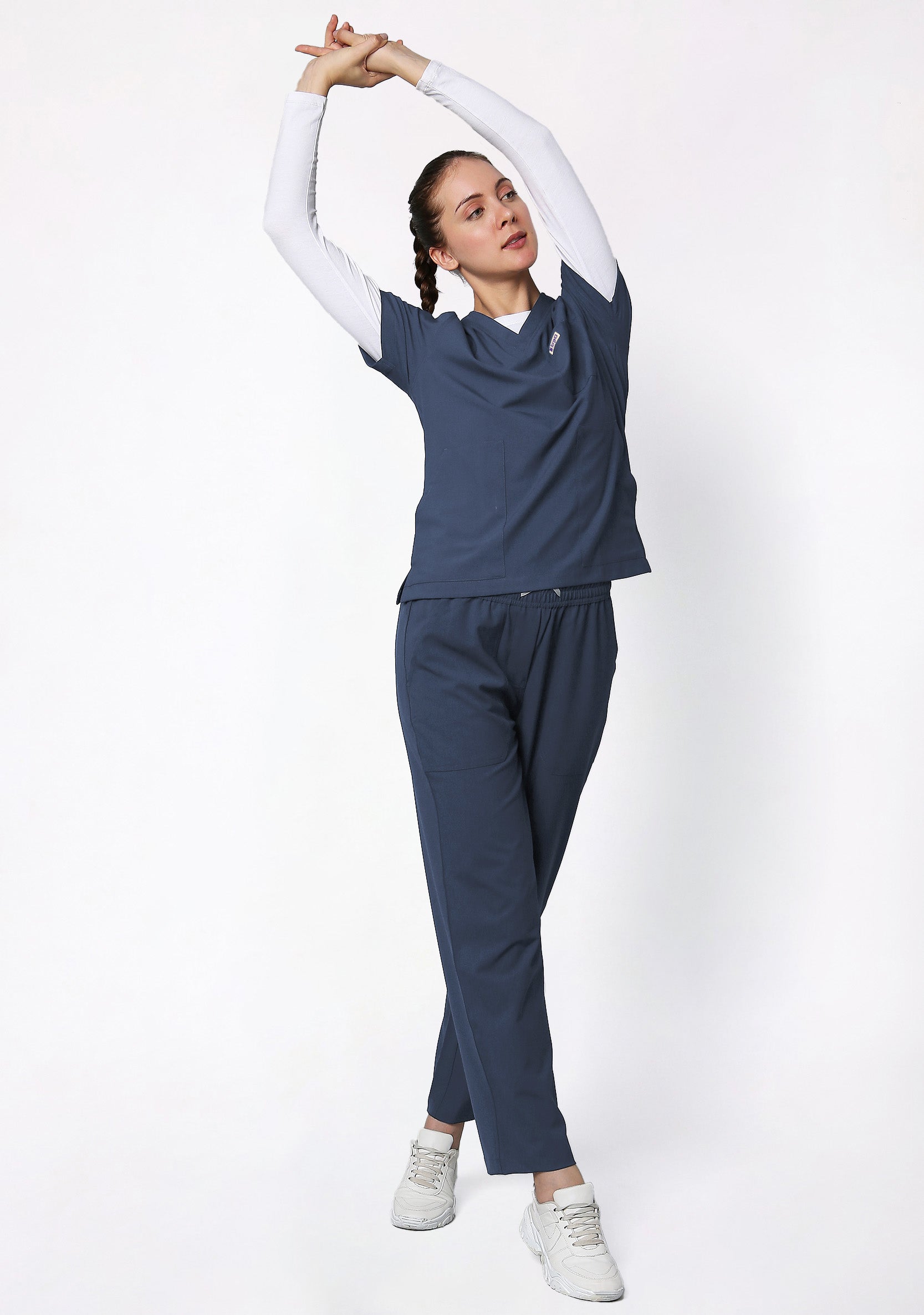 ecoflex™ Women's V-Neck (Steel Grey) Scrub.