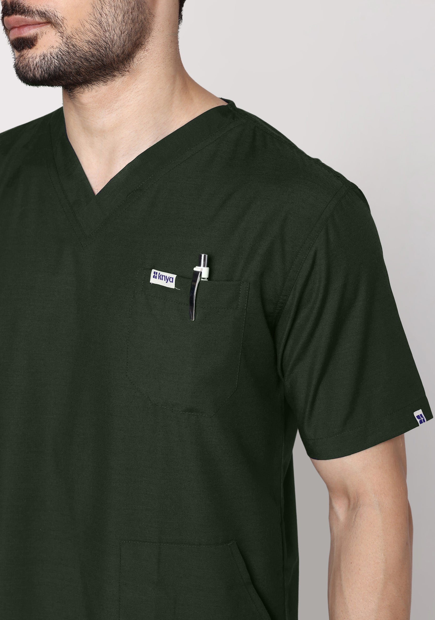 Classic Men's V-Neck (Military Green) Scrub
