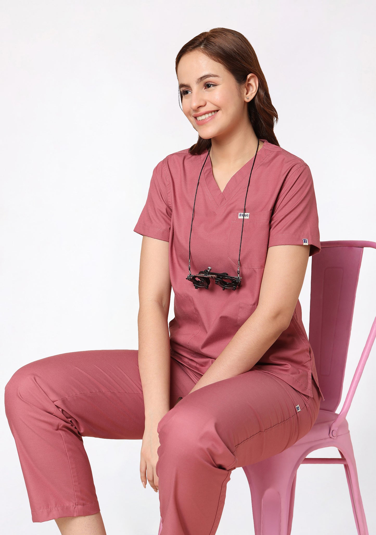 Classic Women's V-Neck (Mauve) Scrub