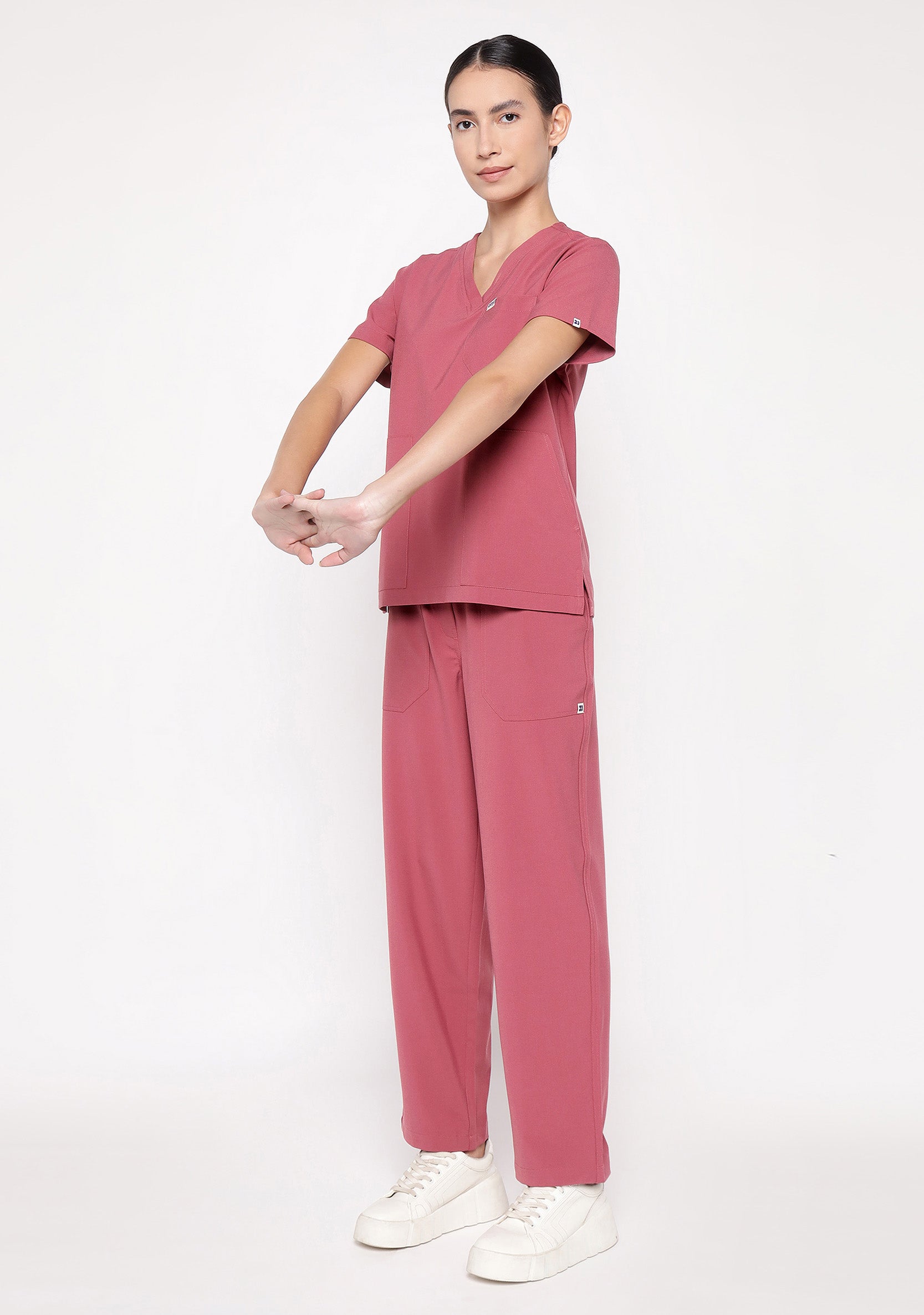 ecoflex™ Women's V-Neck (Mauve) Scrub.
