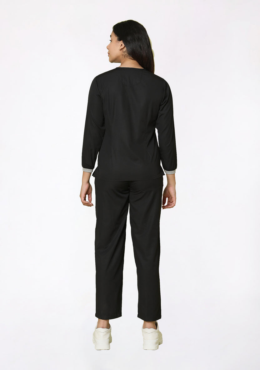 Classic Women's Longsleeves (Black) Scrub