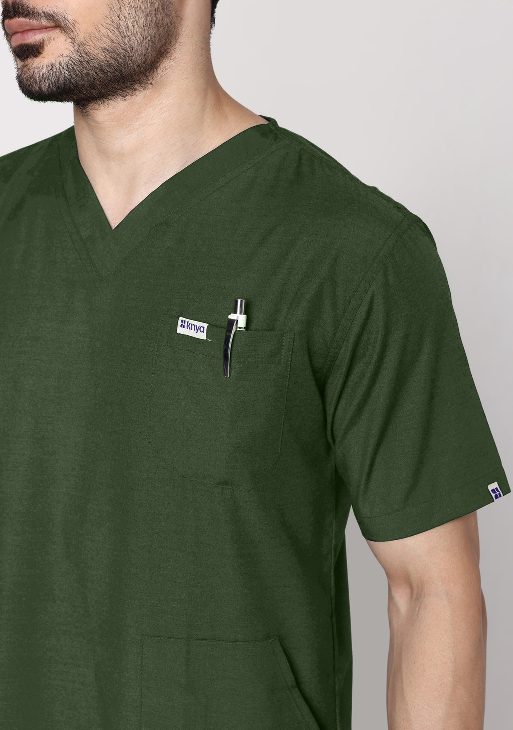 Classic Men's V-Neck (Military Green) Scrub