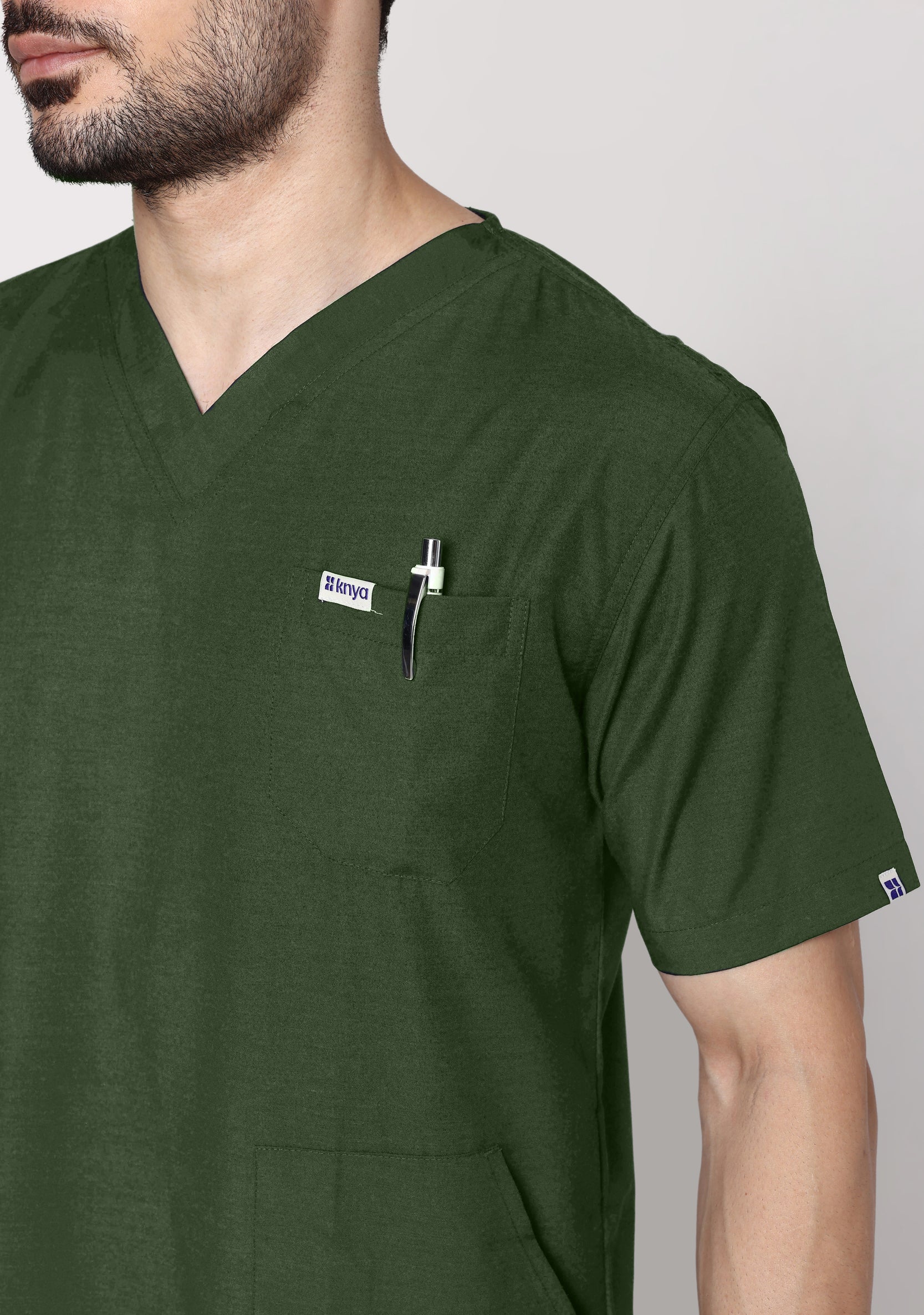 Classic Men's V-Neck (Military Green) Scrub