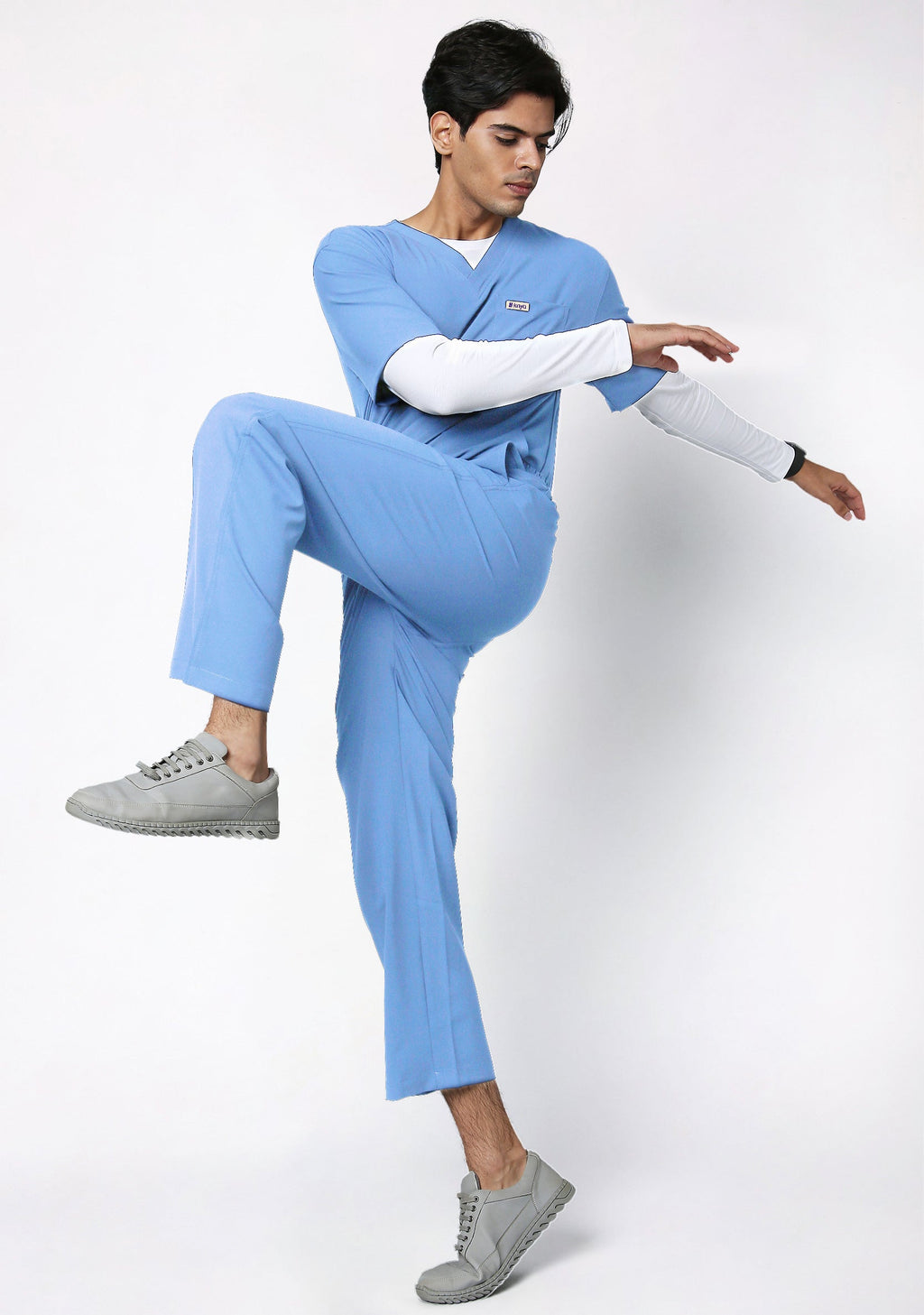 ecoflex™ Men's V-Neck (Ceil Blue) Scrub.