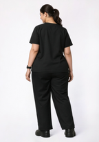 ecoflex™ Women's V-Neck (Black) Plus Size Scrub