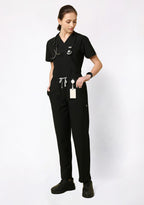 ecoflex™ Women's V-Neck (Black) Scrub.
