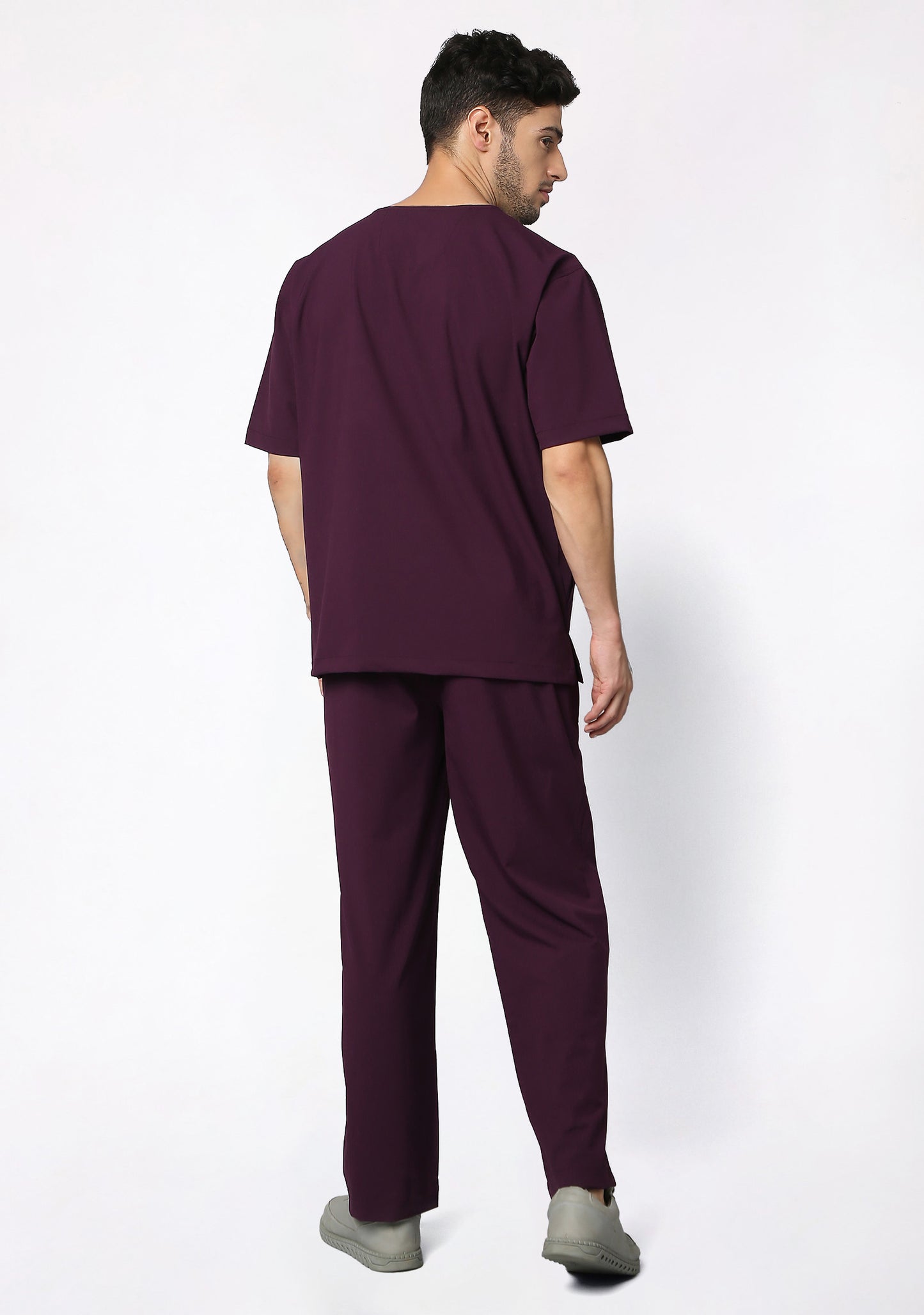 Ecoflex Men's V-Neck (Wine) Plus Size Scrub