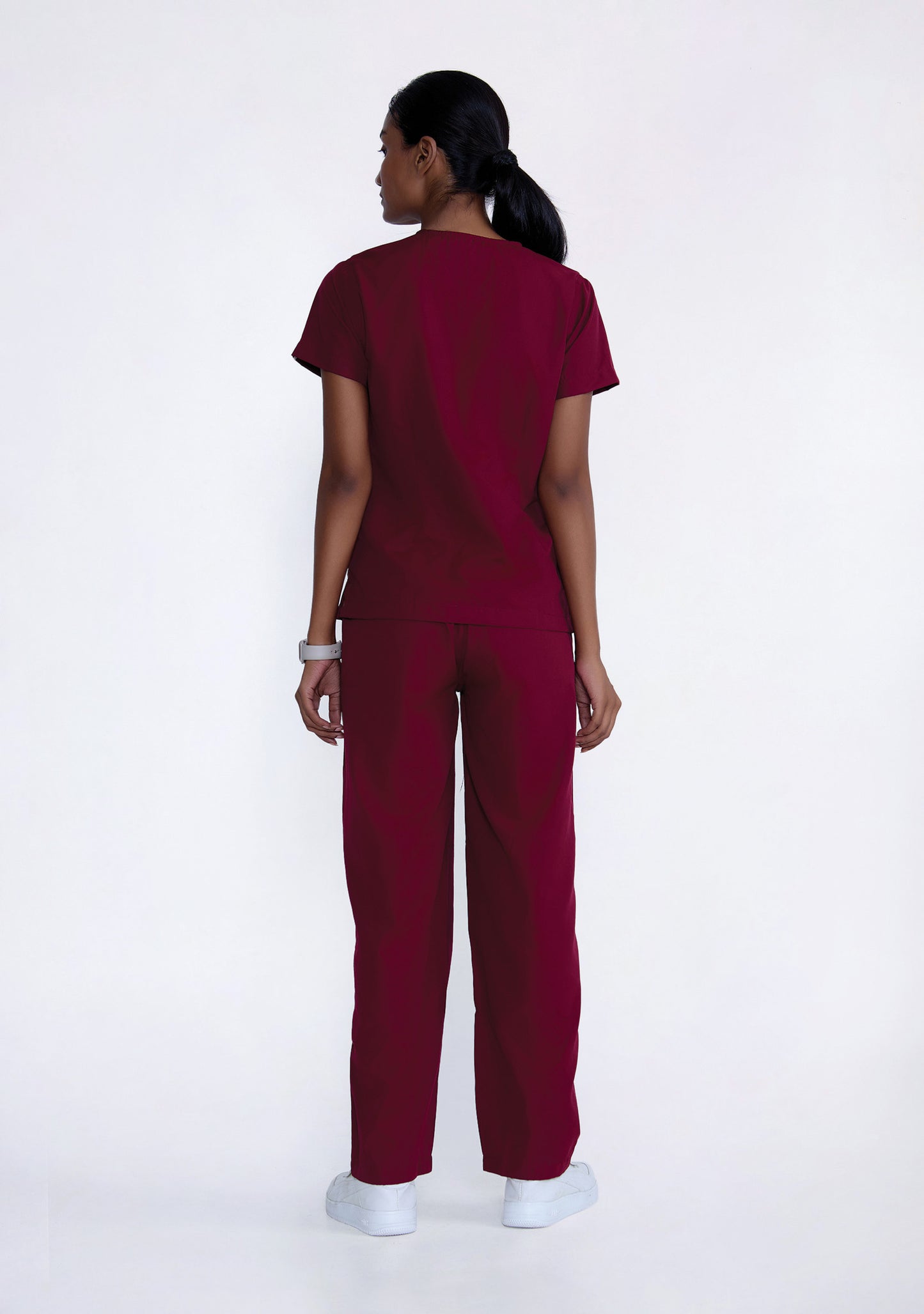 Classic Women's V-Neck (Maroon) Scrub