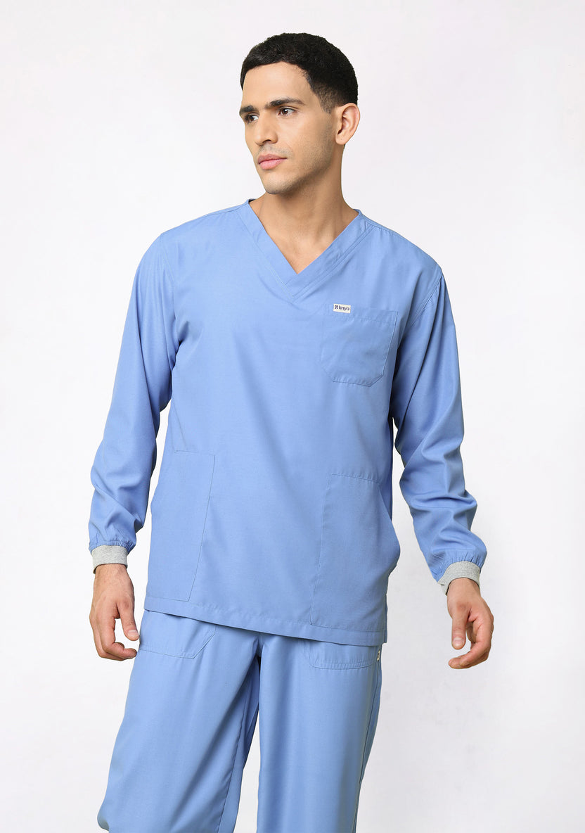 Classic Men's Longsleeves (Ceil Blue) Scrub