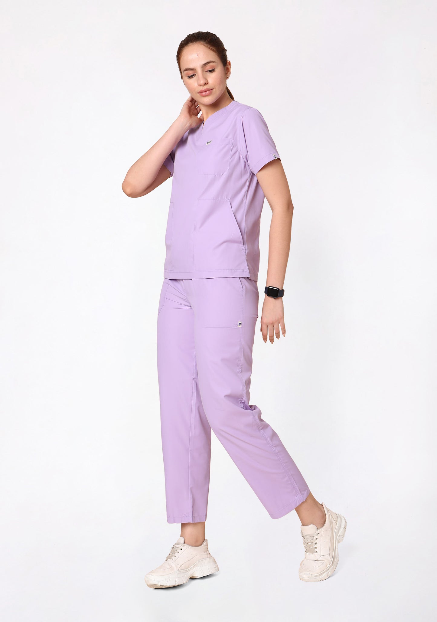 Classic Women's V-Neck (Pastel Lilac) Plus Size Scrub