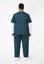 Classic Men's V-Neck (Forest Green) Plus Size Scrub