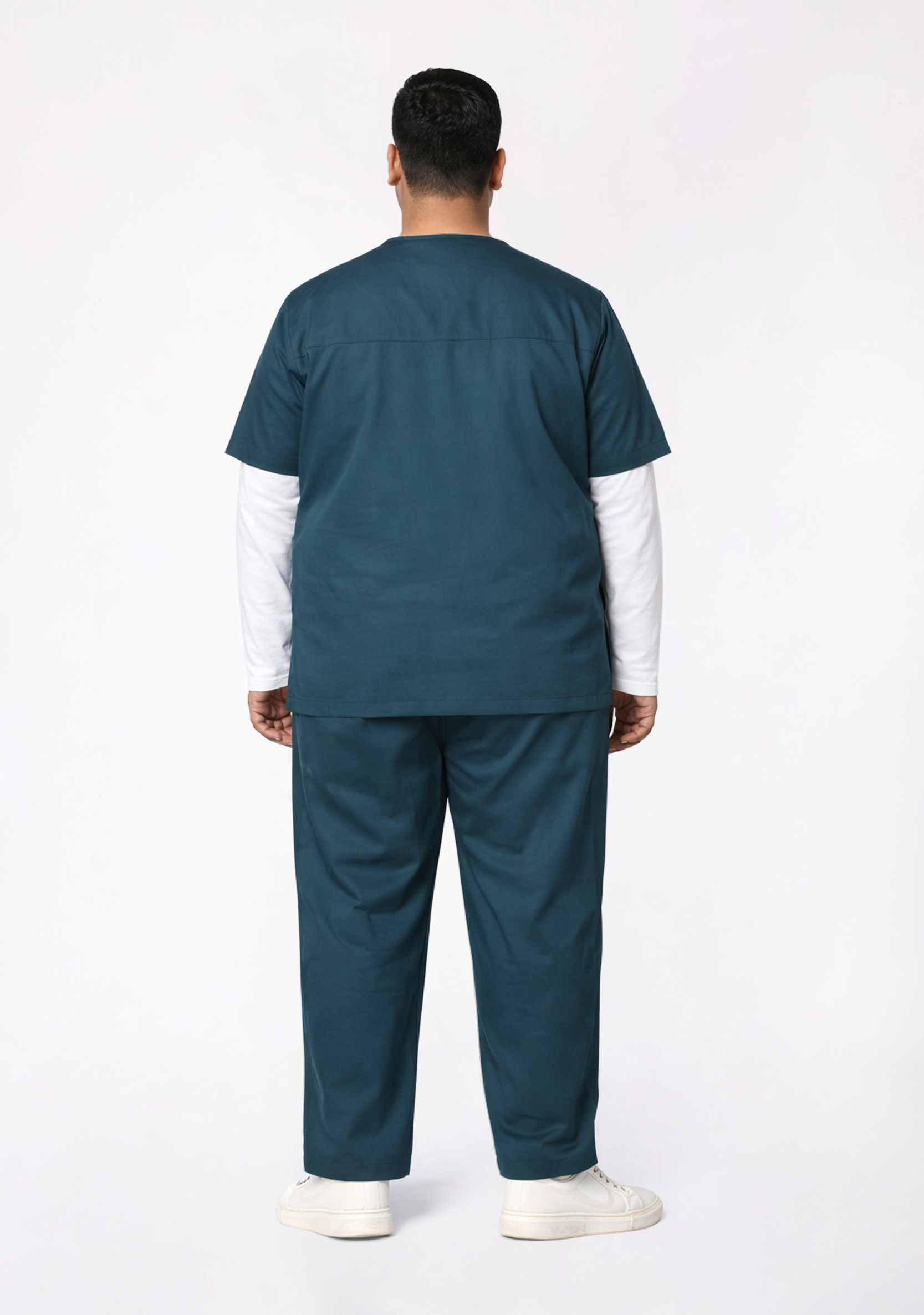 Classic Men's V-Neck (Forest Green) Plus Size Scrub