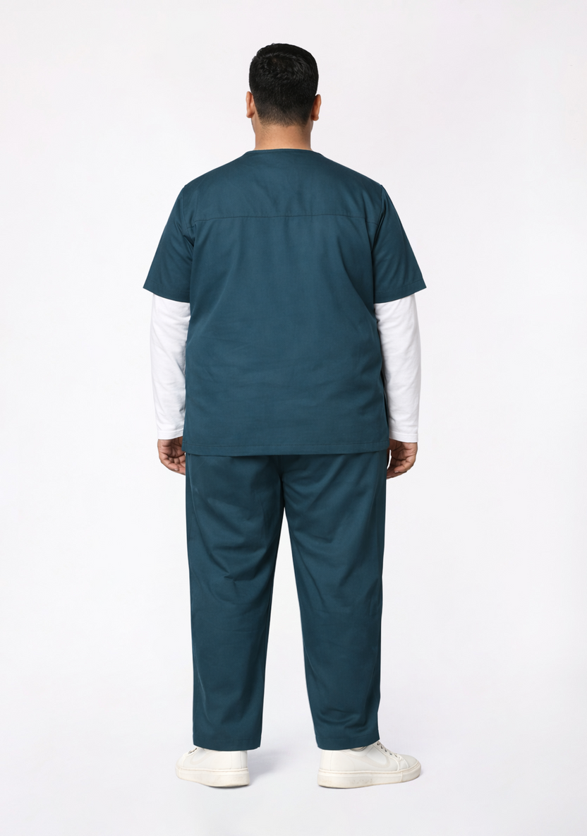 Classic Men's V-Neck (Forest Green) Plus Size Scrub