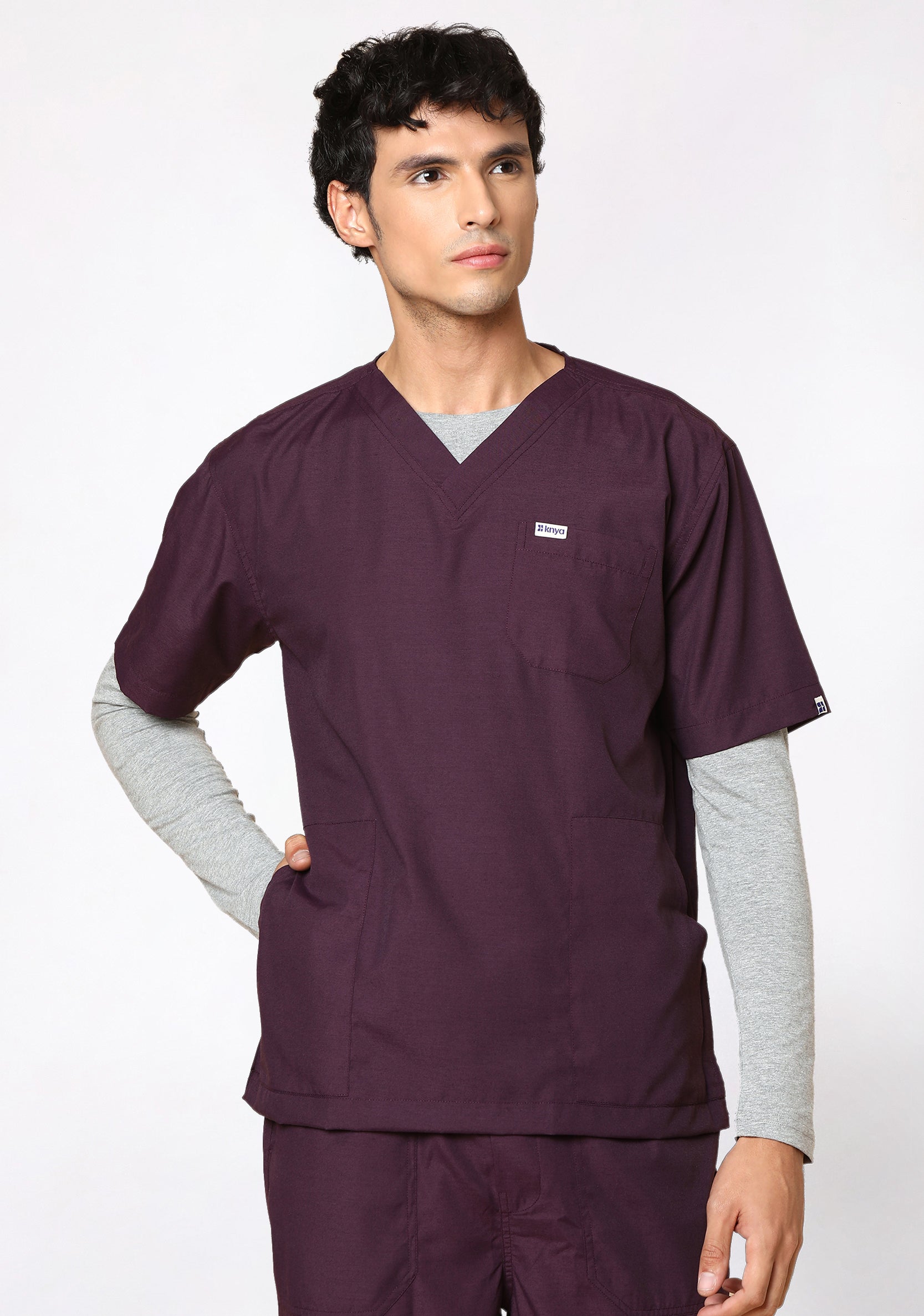 Supersoft Men's L/S (Grey) Plus Size Underscrub