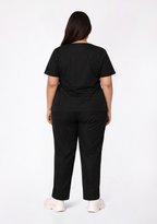Classic Women's V-Neck (Black) Plus Size Scrub