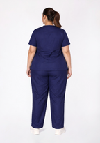 Classic Women's V-Neck (Navy) Plus Size Scrub