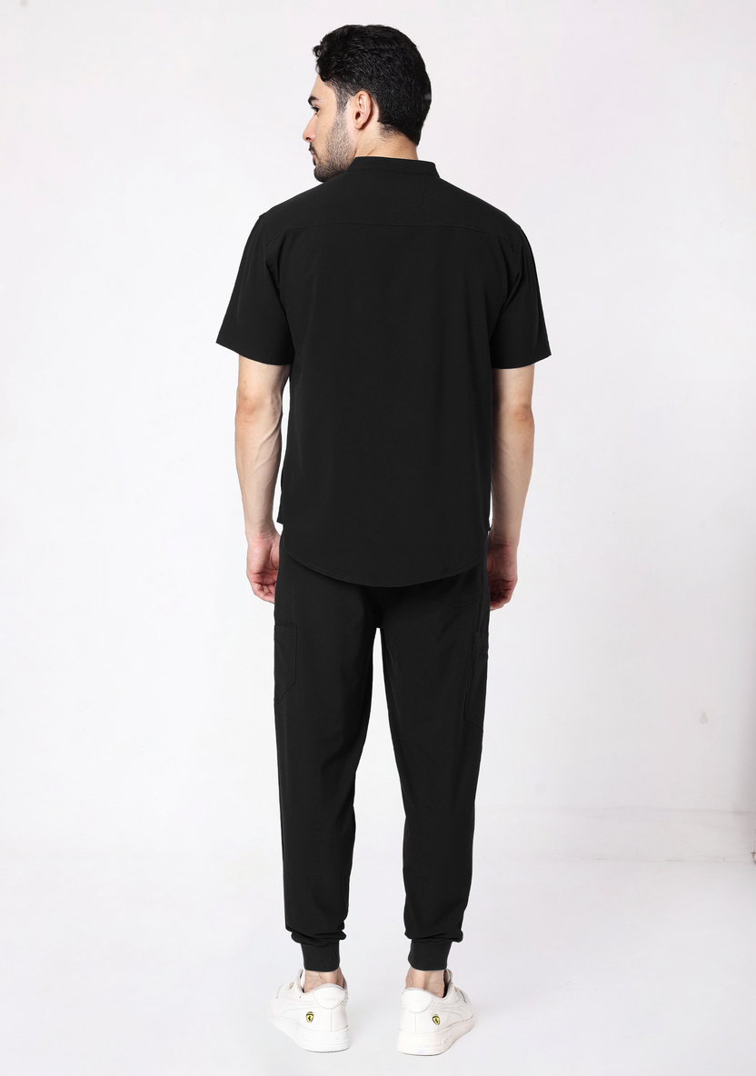 ecoflex™ Men's Mandarin Collar (Black) Scrubs