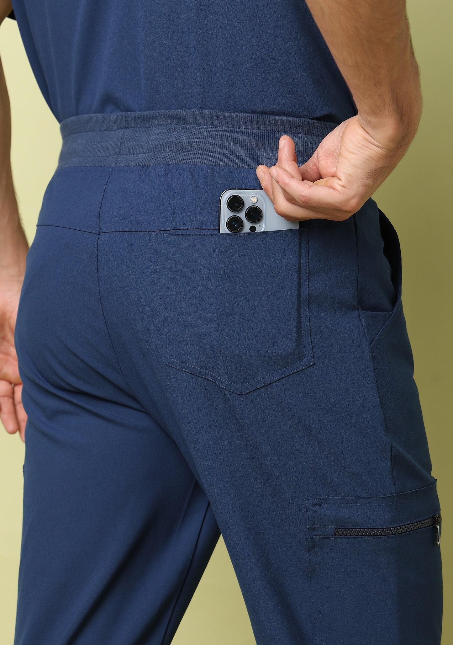 Ecoflex Men's 9 Pocket  (Navy Blue) Jogger Scrubs