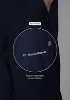 Classic Men's Mandarin Collar (Navy) Plus Size Scrub