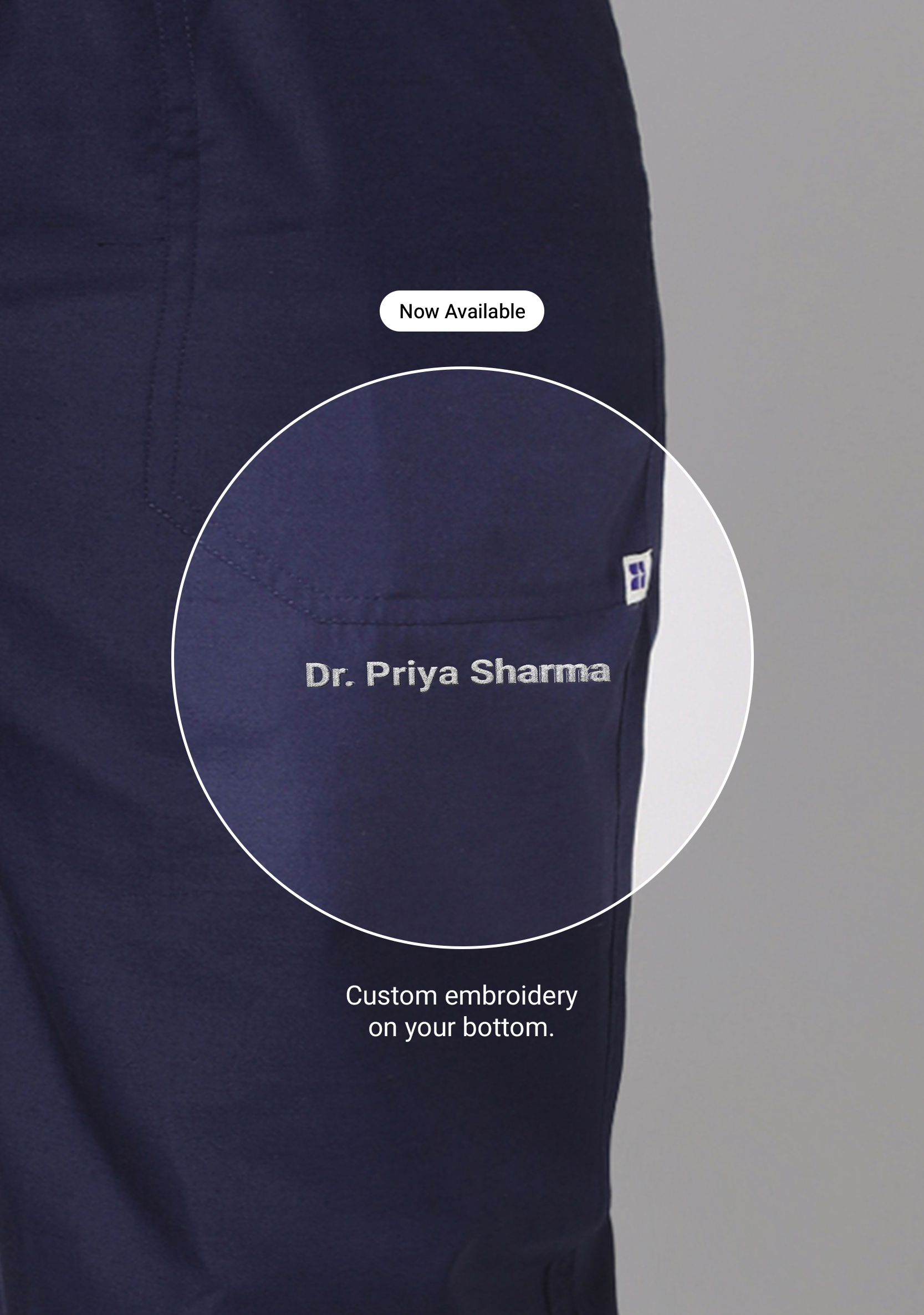 Classic Men's V-Neck (Navy) Plus Size Scrub