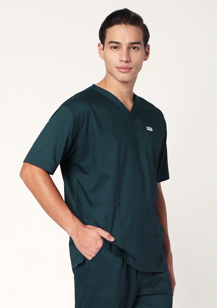 ecoflex Lite Men's 3-Pocket (Forest Green) Scrub Top