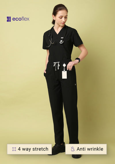 Women's V-Neck (Black) New Gen Scrub