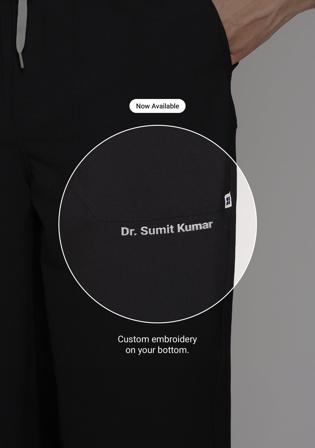 ecoflex™ Men's V-Neck (Black) Scrub.