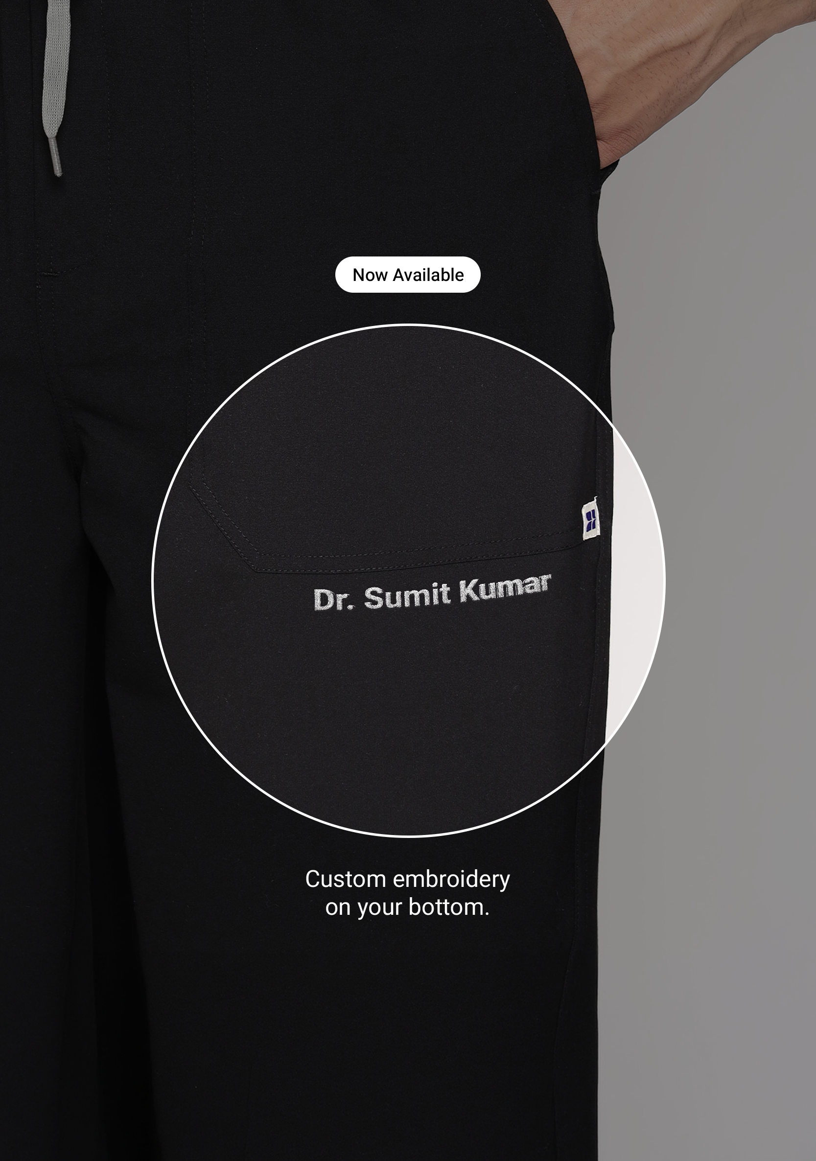ecoflex™ Men's V-Neck (Black) Scrub.