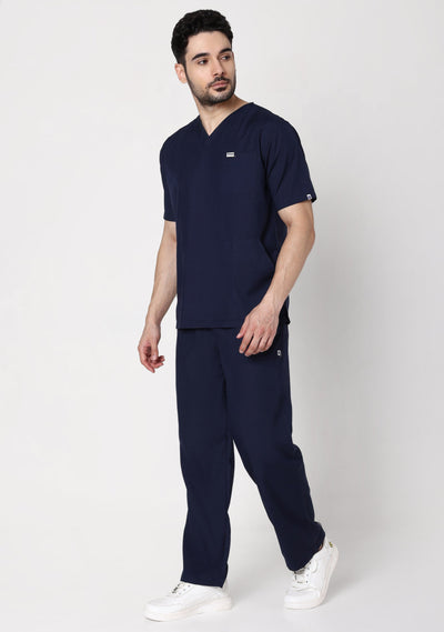 Classic Men's V-Neck (Navy) Plus Size Scrub