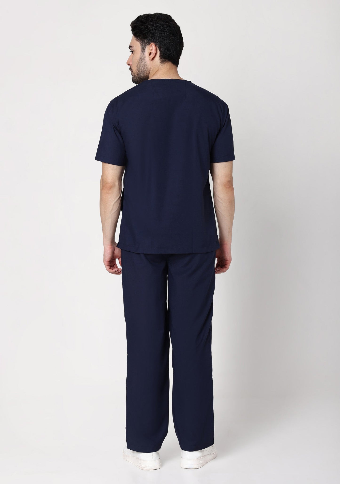 Classic Men's V-Neck (Navy Blue) Plus Size Scrub