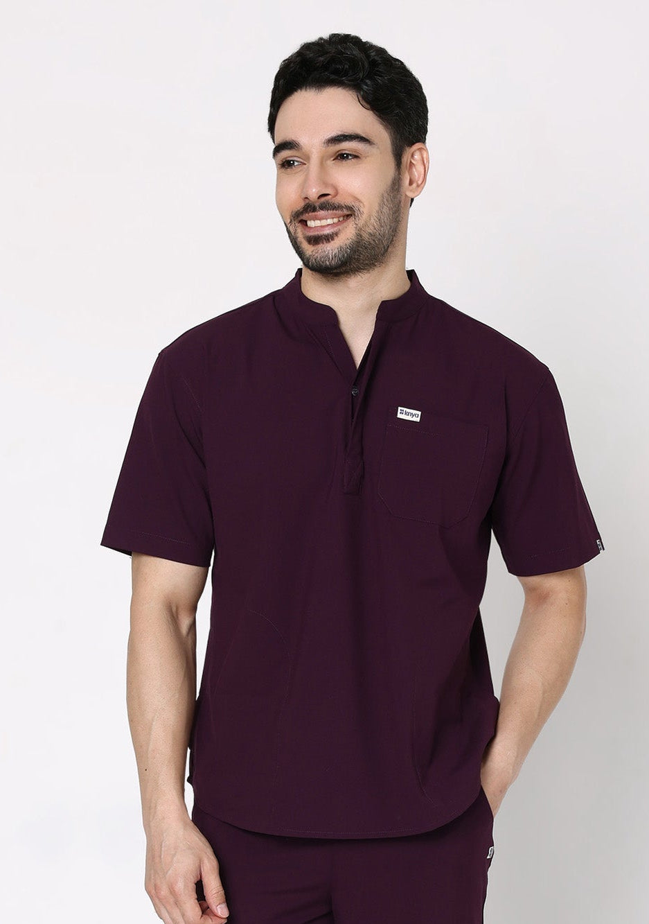 ecoflex Men's Joggers 4-Pocket (Wine) Scrub Top